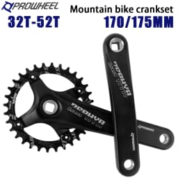 Prowheel MTB Crankset 170 175mm Mountain Bicycle Square Hole Crank Set 32T-52T 104BCD Narrow Wide Chainring Fat Bike Sprocket