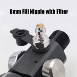 HPA DIN Valve for HPA Compressed Air Bottle, Diving Cylinder Fill Station, High Pressure Air Refill Adapter Dual Gauge