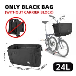 Rhinowalk Bike Front Handlebar Basket Bag 17L /24LFor Brompton Folding Bike Only Fit Official Block