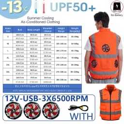 G-MACHT Summer Cooling 2/3/4 Fans Vest USB 12V/5V Fans Charging Breathable Sleeveless Air Conditioner Waistcoat For Outdoor Work