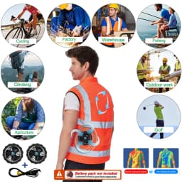 G-MACHT Summer Cooling 2/3/4 Fans Vest USB 12V/5V Fans Charging Breathable Sleeveless Air Conditioner Waistcoat For Outdoor Work