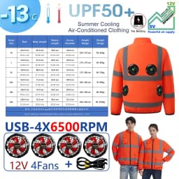 G-MACHT Summer Cooling 2/3/4 Fans Vest USB 12V/5V Fans Charging Breathable Sleeveless Air Conditioner Waistcoat For Outdoor Work