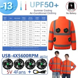 G-MACHT Summer Cooling 2/3/4 Fans Vest USB 12V/5V Fans Charging Breathable Sleeveless Air Conditioner Waistcoat For Outdoor Work