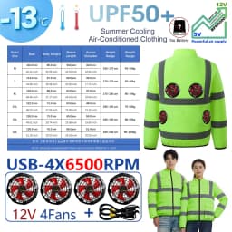 G-MACHT Summer Cooling 2/3/4 Fans Vest USB 12V/5V Fans Charging Breathable Sleeveless Air Conditioner Waistcoat For Outdoor Work