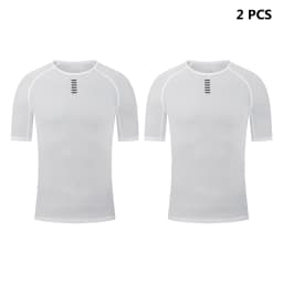 YKYWBIKE 2PCS Men's Cycling Base Layers Short Sleeve Sport Shirt Pro Cool Mesh Superlight Bicycle  Breathable Road Bike Top