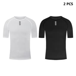 YKYWBIKE 2PCS Men's Cycling Base Layers Short Sleeve Sport Shirt Pro Cool Mesh Superlight Bicycle  Breathable Road Bike Top