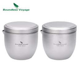 Boundless Voyage Titanium Teapot 250ml All-in-One Home Travel Tea Set Ultralight Portable Double Walled Tea Maker for Loose Leaf
