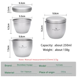 Boundless Voyage Titanium Teapot 250ml All-in-One Home Travel Tea Set Ultralight Portable Double Walled Tea Maker for Loose Leaf
