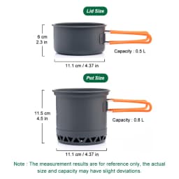Outdoor Camping Pot 1.3L 2.3L Cookware Outdoor Cooking Kettle Set Heat Cooker Travel Tableware Tourist Kitchen Utensil Equipment