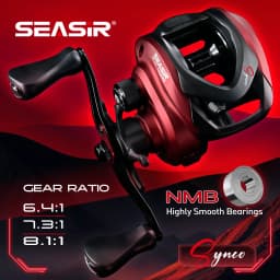 SEASIR SYNCO Baitcasting Reel 6.4/7.3/8.1 Gear Ratio Brass Gear NMB Bearings 5+1 Resistant 8kg Drag Saltwater Fishing Reel