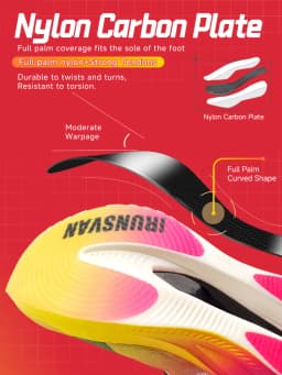 IRUNSVAN Nylon Carbon Plate Marathon Racing Shoes For Men Women Athletic Training Sneakers Lightweight Shock Absorbing 028