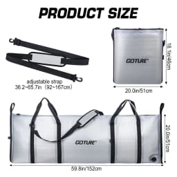 Fishing Cooler Bag Live Fish Insulated Cooler Bag Freshness 72 Hour Cold Retention Collapsible Waterproof PVC Fish Bag