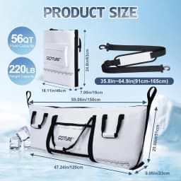 Fishing Cooler Bag Live Fish Insulated Cooler Bag Freshness 72 Hour Cold Retention Collapsible Waterproof PVC Fish Bag