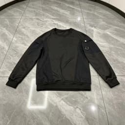 Men's contrasting color spliced sweatshirt, sports and casual large pocket long sleeved sweatshirt, round neck pullover top