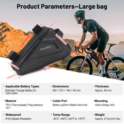 Waterproof Hard Shell E-Bike Triangle Battery Bag, 2 Styles Electric Bicycle Frame Tube Battery Storage Carry Pouch for Ebike