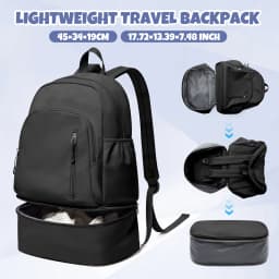 Gym Backpack for Women, Waterproof Sports Backpack with Shoe Compartment Casual Travel Backpack Training Bag for Swim Volleyball