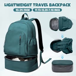 Gym Backpack for Women, Waterproof Sports Backpack with Shoe Compartment Casual Travel Backpack Training Bag for Swim Volleyball