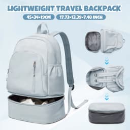 Gym Backpack for Women, Waterproof Sports Backpack with Shoe Compartment Casual Travel Backpack Training Bag for Swim Volleyball