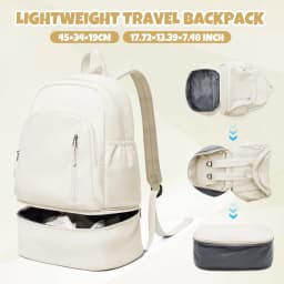 Gym Backpack for Women, Waterproof Sports Backpack with Shoe Compartment Casual Travel Backpack Training Bag for Swim Volleyball