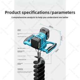 Electric Ground Drill High Power Rechargeable Digging Machine Tree Planting Hole Drilling Orchard Agricultural Pile Driver Tool