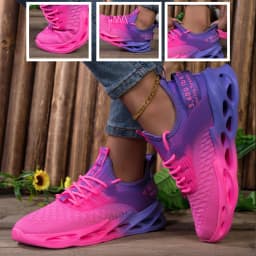 Women's Gradient Breathable Running Shoes, Lightweight Shock-absorbing Anti-slip, Stylish Versatile Sneakers for Daily Walk, Mou