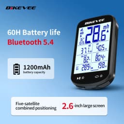 Multifunctional Smart Bluetooth Wireless GPS Bike Computer 2.6" LCD Large-Screen Digital Display with Auto Backlight Speedometer