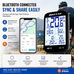 Multifunctional Smart Bluetooth Wireless GPS Bike Computer 2.6" LCD Large-Screen Digital Display with Auto Backlight Speedometer