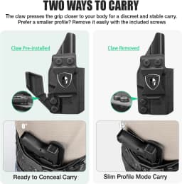 IWB Kydex Holster Fit S&W Bodygaurd 2.0 / Bodyguard 2.0 Carry Comp, Optic Cut &Claw,For red dot,Right Hand