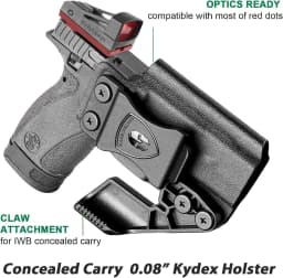 IWB Kydex Holster Fit S&W Bodygaurd 2.0 / Bodyguard 2.0 Carry Comp, Optic Cut &Claw,For red dot,Right Hand
