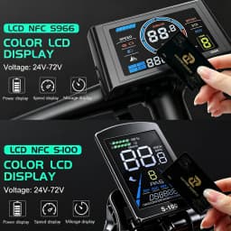 48V 72V 40A 1000W 1500W 2000W Ebike Brushless Motor Sine Wave Controller with S100 NFC LCD Display For E-Mountain Bike Scooter