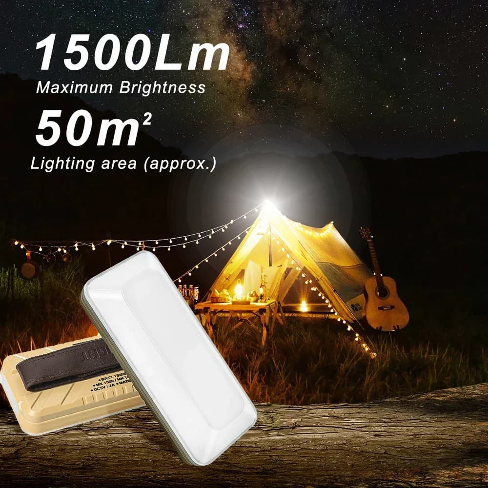 1500LM Bright LED Camping Lantern Rechargeable Portable Emergency Night Light Waterproof Outdoor Tent Lamp for Camping Hiking Ca