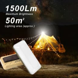 1500LM Bright LED Camping Lantern Rechargeable Portable Emergency Night Light Waterproof Outdoor Tent Lamp for Camping Hiking Ca
