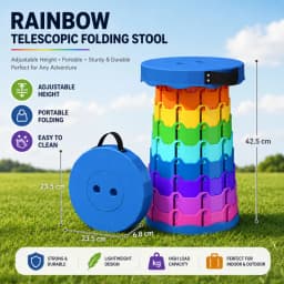 2026 Adjustable Telescopic Folding Stool Portable Plastic Chair for Beach Fishing Camping Lightweight Compact Outdoor Seat 1pcs