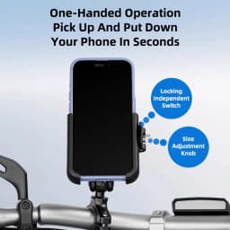 GUB P55 Motorcycle Bike Phone Holder Mount Not Block Camera Bicycle Phone Holder with 720 Degree Rotation for 4.7-7.2" Phone