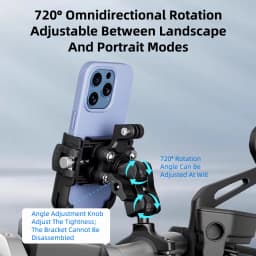 GUB P55 Motorcycle Bike Phone Holder Mount Not Block Camera Bicycle Phone Holder with 720 Degree Rotation for 4.7-7.2" Phone