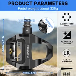 BUCKLOS Dual Function Bike Pedal Flat Clipless Cycling Pedals Platform with Cleats Bicycle Pedals for SPD SL Carbon Bike Parts