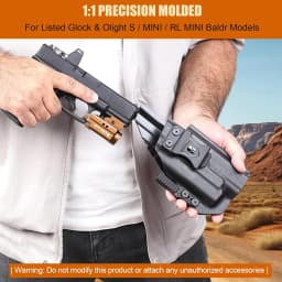 Only IWB Kydex Holster,Fit G17/19 Gen 3-6 &G19X/44/45 &G34 Gen 5 with Olight Baldr S/Mini/RL Mini,Right Hand