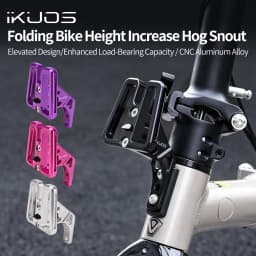 IKUOS Folding Bicycle Front Rack Heightening Base CNC Aluminum Alloy for Brompton/Dahon/JAVA Neo Front Rack Heightening Base