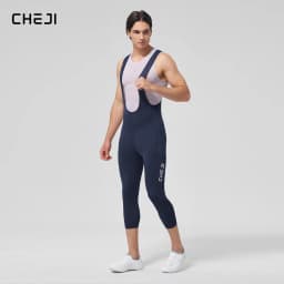 Cheji Men's 3/4 Length Cycling Bib Shorts Quick-Drying Breathable High-Quality Comfortable Fit for Bikers