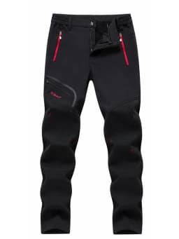 Men's Waterproof Hiking Pants Outdoor Fleece Lined Snow Ski Pants Winter Softshell Snowboard Pants