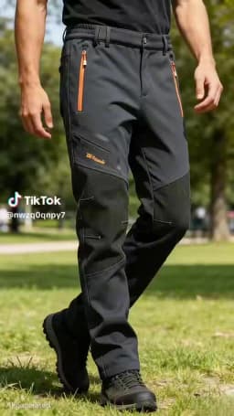 Men's Waterproof Hiking Pants Outdoor Fleece Lined Snow Ski Pants Winter Softshell Snowboard Pants