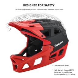 UMUSEEKER Bicycle Full-Face Helmet, Downhill DH Off-Road MTB Helmet, Off-Road Multi-Scenario Universal Breathable Riding Helmet