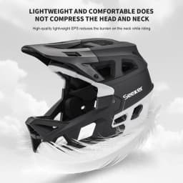 UMUSEEKER Bicycle Full-Face Helmet, Downhill DH Off-Road MTB Helmet, Off-Road Multi-Scenario Universal Breathable Riding Helmet