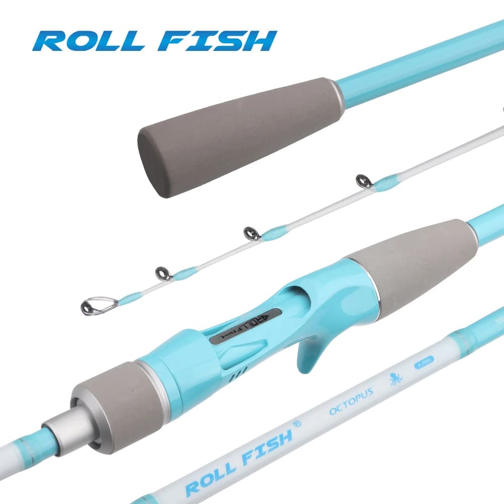 ROLLFISH 1.75m Titanium Tip Octopus Squid Cuttle Carbon Fiber Casting & Slow Jigging Fishing Rod Light Saltwater Boat