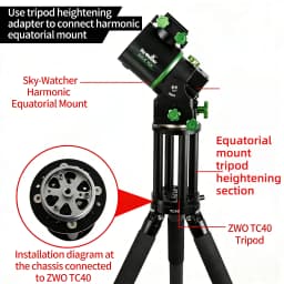 Angeleyes 200 300 400 Extension Pier for ZWO AM5 AM3 IOPTRON CEM40 GEM45 Equatorial TC40 EQ3 EQ5 Tripod Extend Column