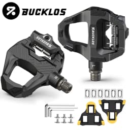 BUCKLOS PD-R685 Road Bicycle Pedals Carbon Fiber Dual Clipless Flat & Lock Pedal Sealed Bearing 9/16" Pedals for Shimano SPD-SL