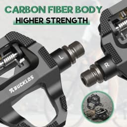 BUCKLOS PD-R685 Road Bicycle Pedals Carbon Fiber Dual Clipless Flat & Lock Pedal Sealed Bearing 9/16" Pedals for Shimano SPD-SL