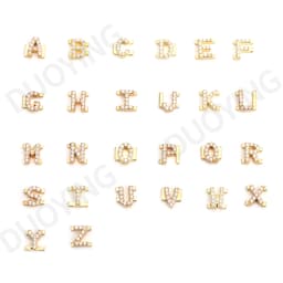 Duoying DIY Slider Charms Necklace Custom Name Necklaces Zirconia Letters Custom Choker Personalized Name Necklace Gift
