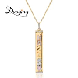 Duoying DIY Slider Charms Necklace Custom Name Necklaces Zirconia Letters Custom Choker Personalized Name Necklace Gift