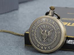LANCARDO Vintage Bronze Mens Watches United States Navy Marine Corps Pocket Watch Men Boys Retro Military Man Unisex Gifts